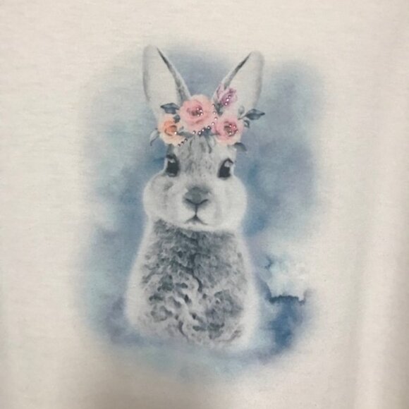 NEW Adorable Cloth & Portrait Womens Beaded Bunny Long Tee. Sz. XXL - Picture 3 of 4